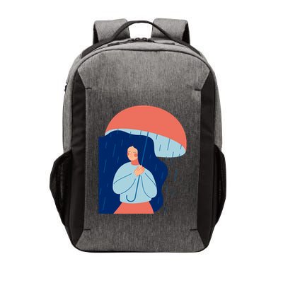 Rainy Sad Woman With Umbrella Mental Health Awareness Vector Backpack