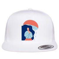 Rainy Sad Woman With Umbrella Mental Health Awareness Flatbill Hat