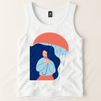 Rainy Sad Woman With Umbrella Mental Health Awareness Tank Top