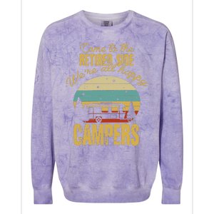 Retired Side WeRe All Happy Campers Retired Camping Crew Colorblast Crewneck Sweatshirt