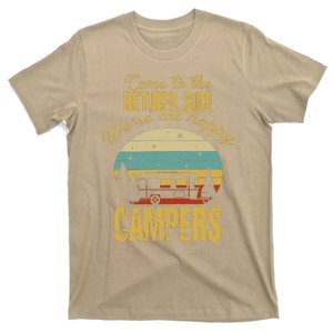 Retired Side WeRe All Happy Campers Retired Camping Crew T-Shirt