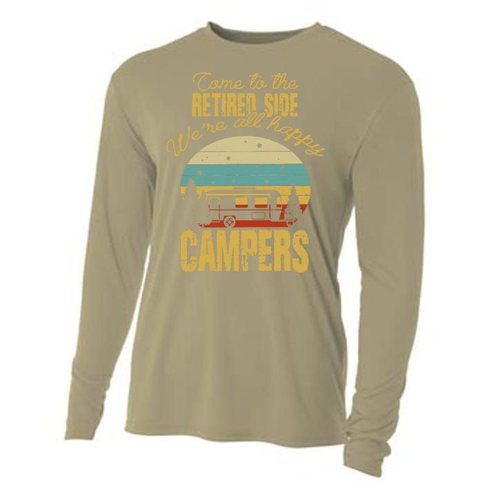 Retired Side WeRe All Happy Campers Retired Camping Crew Cooling Performance Long Sleeve Crew