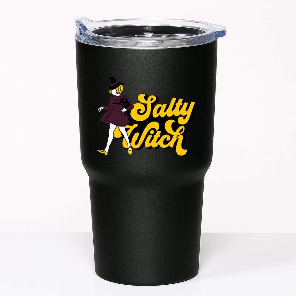 Retro Salty Witch Funny Halloween Girl Tumbler