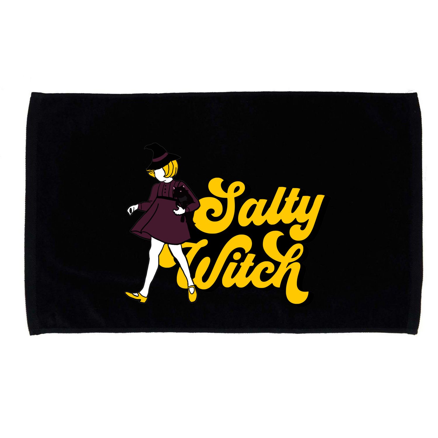 Retro Salty Witch Funny Halloween Girl Microfiber Hand Towel