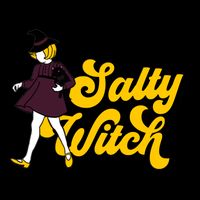 Retro Salty Witch Funny Halloween Girl Cropped Pullover Crew