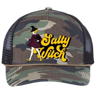 Retro Salty Witch Funny Halloween Girl Retro Rope Trucker Hat Cap