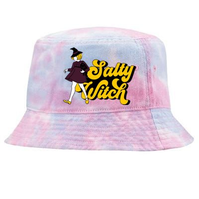 Retro Salty Witch Funny Halloween Girl Tie-Dyed Bucket Hat