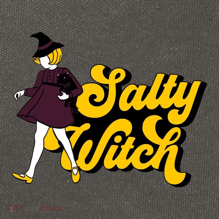 Retro Salty Witch Funny Halloween Girl Cotton Canvas Backpack