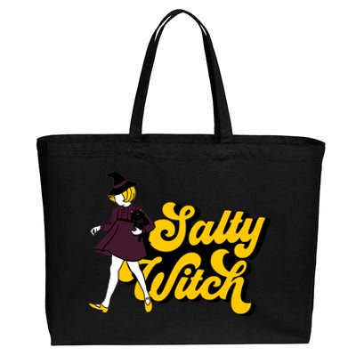 Retro Salty Witch Funny Halloween Girl Cotton Canvas Jumbo Tote