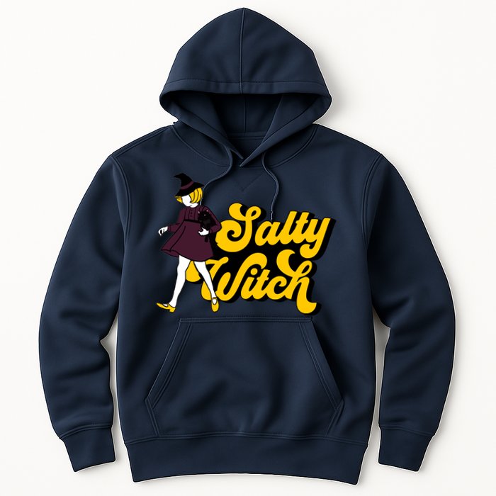 Retro Salty Witch Funny Halloween Girl Hoodie