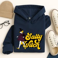 Retro Salty Witch Funny Halloween Girl Hoodie