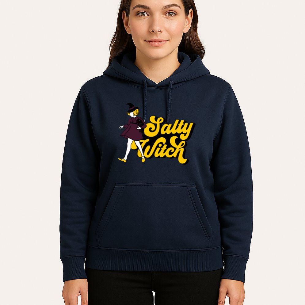 Retro Salty Witch Funny Halloween Girl Hoodie
