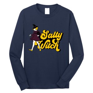 Retro Salty Witch Funny Halloween Girl Long Sleeve Shirt