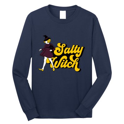 Retro Salty Witch Funny Halloween Girl Long Sleeve Shirt