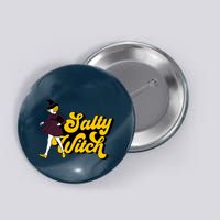 Retro Salty Witch Funny Halloween Girl Button