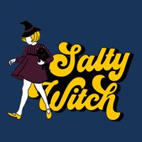 Retro Salty Witch Funny Halloween Girl Button