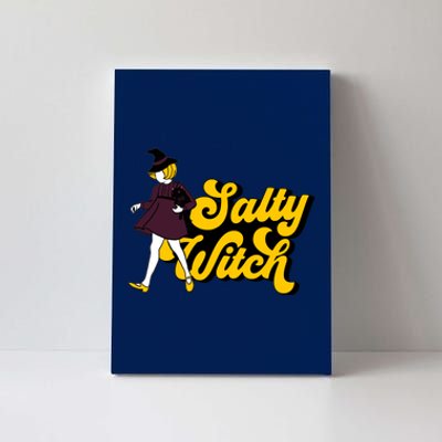 Retro Salty Witch Funny Halloween Girl Canvas