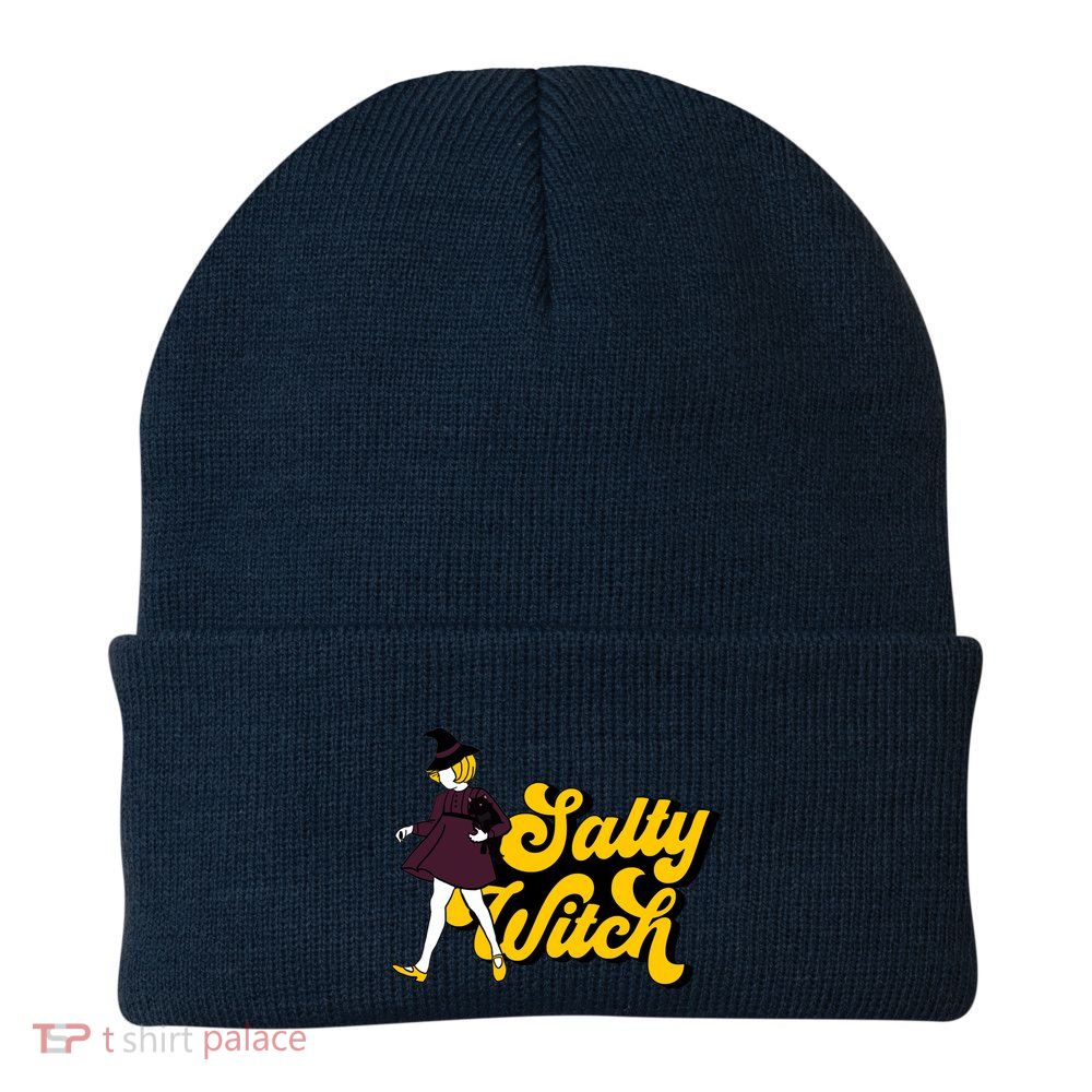 Retro Salty Witch Funny Halloween Girl Beanie