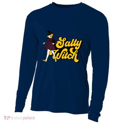 Retro Salty Witch Funny Halloween Girl Cooling Performance Long Sleeve Crew