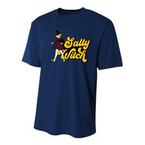 Retro Salty Witch Funny Halloween Girl Youth Performance Sprint T-Shirt