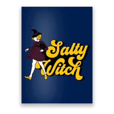 Retro Salty Witch Funny Halloween Girl Poster