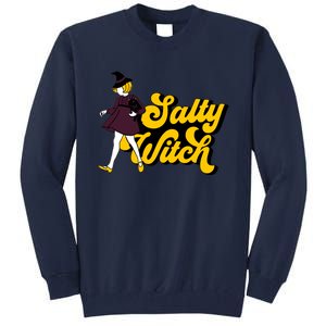 Retro Salty Witch Funny Halloween Girl Tall Sweatshirt