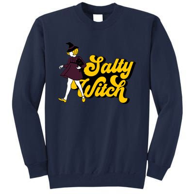 Retro Salty Witch Funny Halloween Girl Tall Sweatshirt