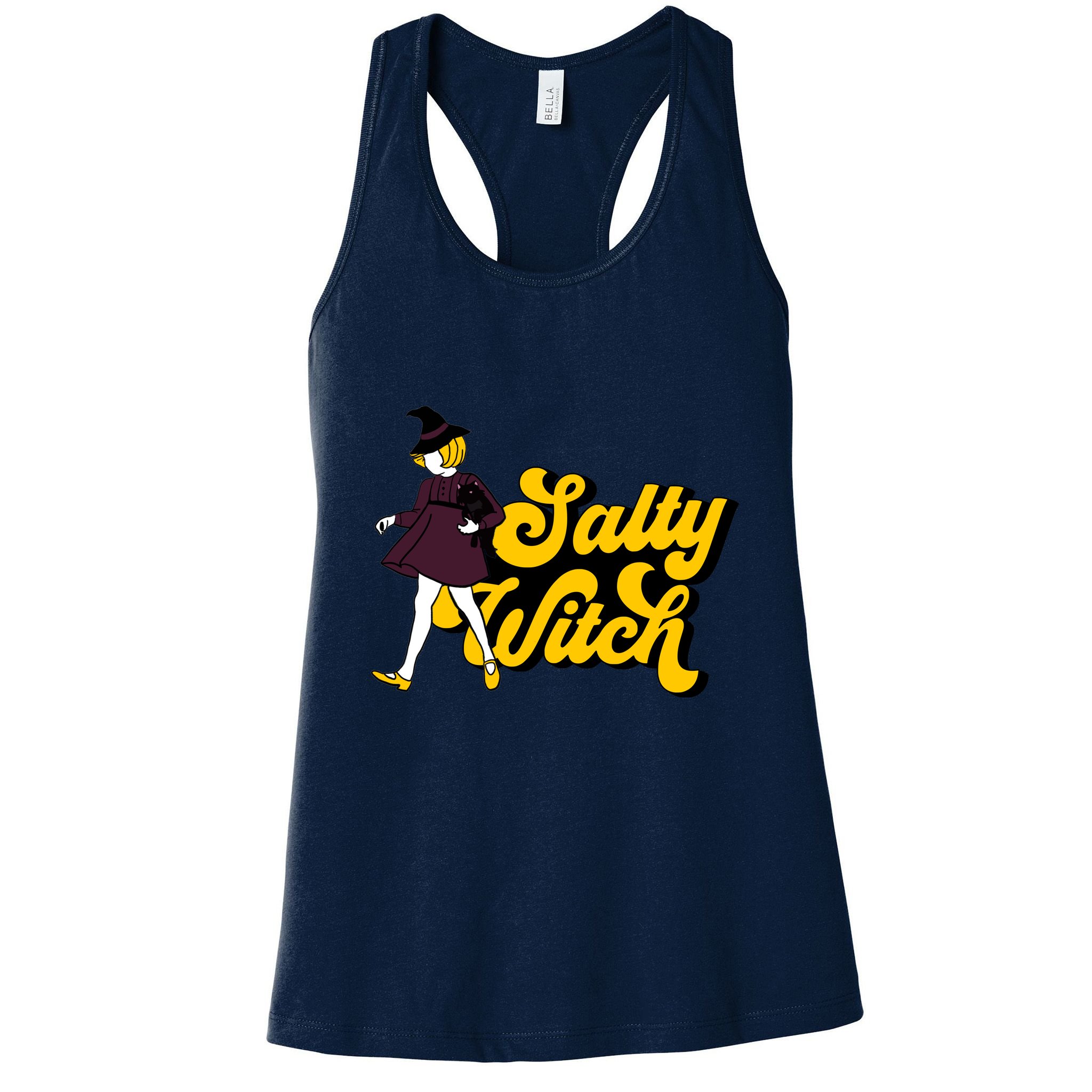 Retro Salty Witch Funny Halloween Girl Womens Tank Top