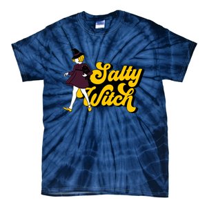 Retro Salty Witch Funny Halloween Girl Tie-Dye T-Shirt