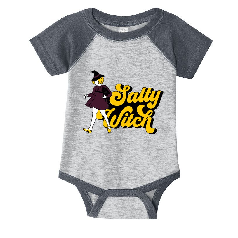 Retro Salty Witch Funny Halloween Girl Infant Baby Jersey Bodysuit