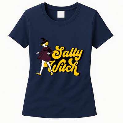 Retro Salty Witch Funny Halloween Girl Womens T-Shirt