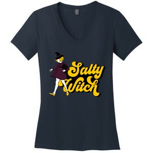 Retro Salty Witch Funny Halloween Girl Women's V-Neck T-Shirt