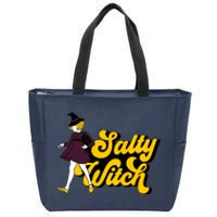 Retro Salty Witch Funny Halloween Girl Zip Tote Bag