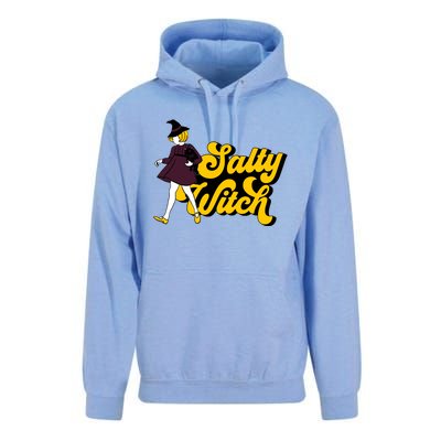 Retro Salty Witch Funny Halloween Girl Unisex Surf Hoodie