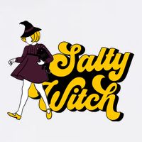 Retro Salty Witch Funny Halloween Girl Garment-Dyed Sweatshirt