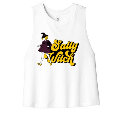 Retro Salty Witch Funny Halloween Girl Women's Racerback Cropped Tank