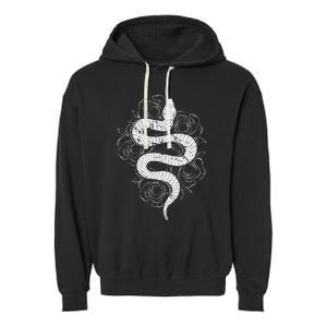 Reptile Snake Whisperer Rose Flower Snake Garment-Dyed Fleece Hoodie