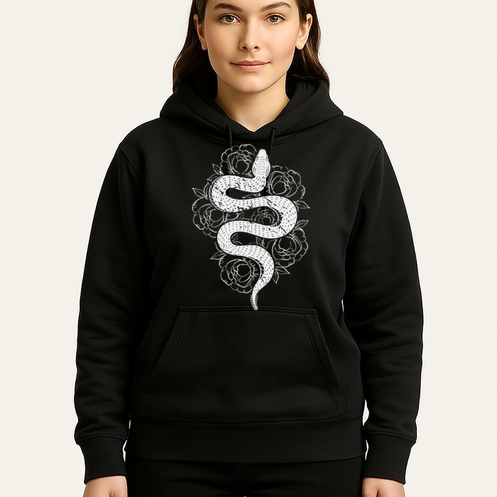 Reptile Snake Whisperer Rose Flower Snake Hoodie
