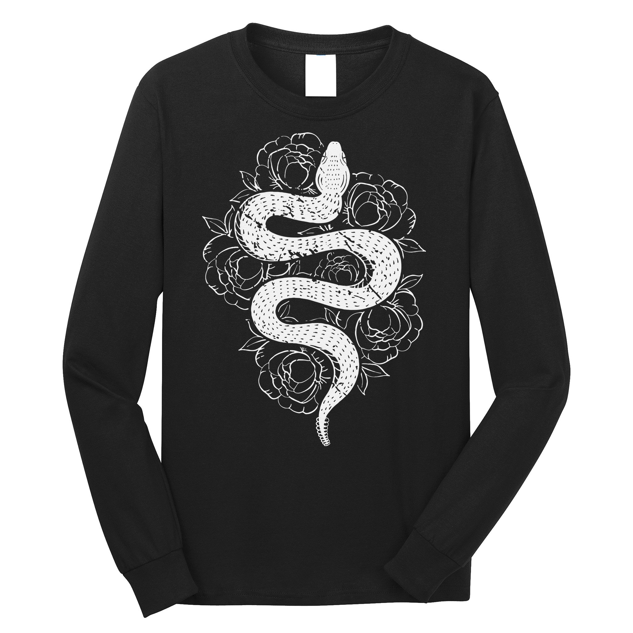 Reptile Snake Whisperer Rose Flower Snake Long Sleeve Shirt