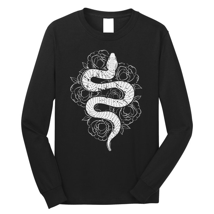 Reptile Snake Whisperer Rose Flower Snake Long Sleeve Shirt