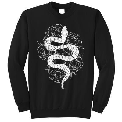 Reptile Snake Whisperer Rose Flower Snake Sweatshirt