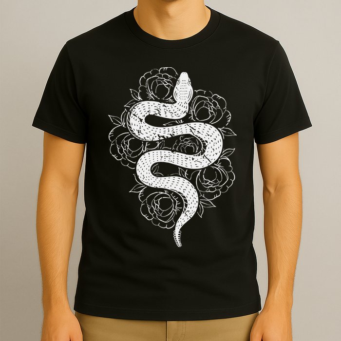 Reptile Snake Whisperer Rose Flower Snake T-Shirt
