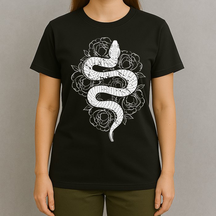 Reptile Snake Whisperer Rose Flower Snake T-Shirt