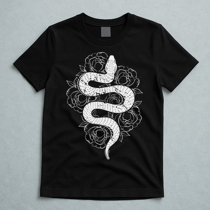 Reptile Snake Whisperer Rose Flower Snake T-Shirt