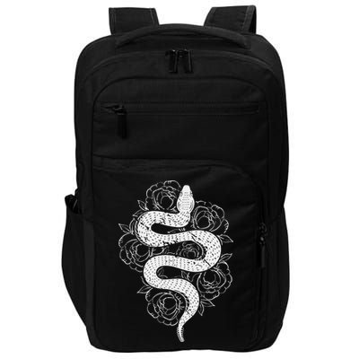 Reptile Snake Whisperer Rose Flower Snake Impact Tech Backpack