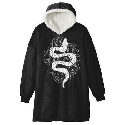 Reptile Snake Whisperer Rose Flower Snake Hooded Wearable Blanket