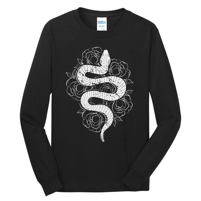 Reptile Snake Whisperer Rose Flower Snake Tall Long Sleeve T-Shirt