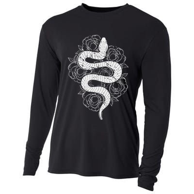 Reptile Snake Whisperer Rose Flower Snake Cooling Performance Long Sleeve Crew