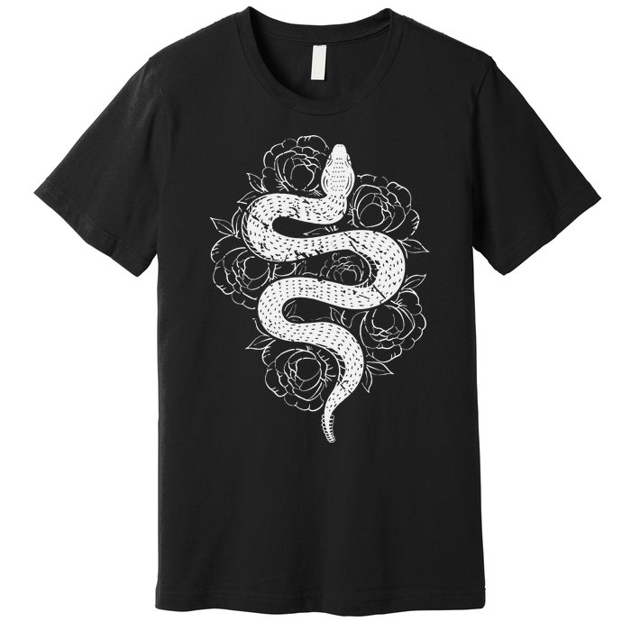 Reptile Snake Whisperer Rose Flower Snake Premium T-Shirt