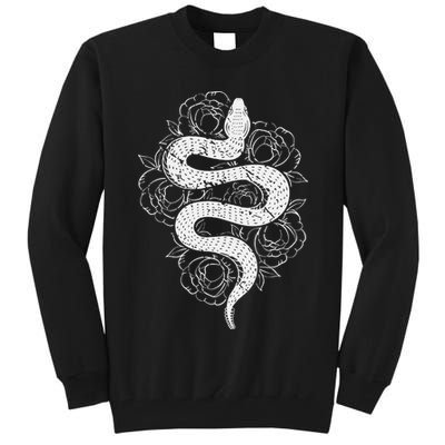 Reptile Snake Whisperer Rose Flower Snake Tall Sweatshirt